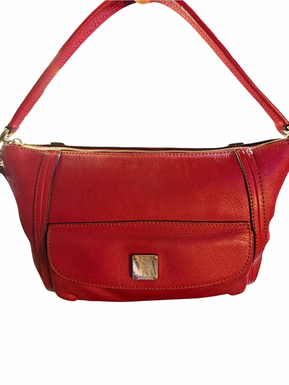 MCM‎ Red Leather Shoulder Bag